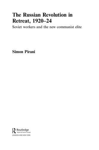 The Russian revolution in retreat, 1920-24