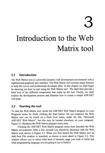 An introduction to Web Matrix