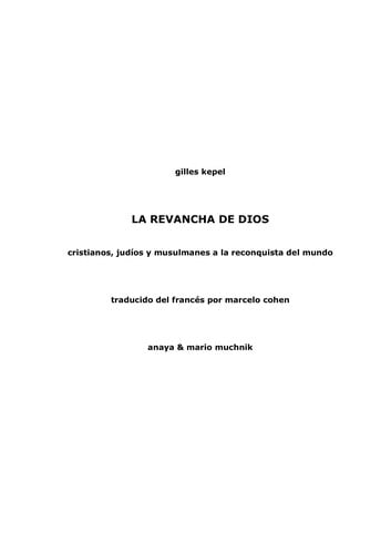 La revancha de Dios