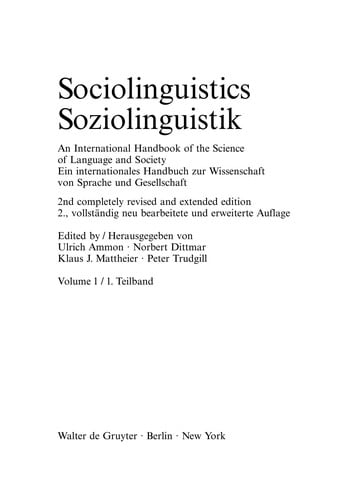 Sociolinguistics =