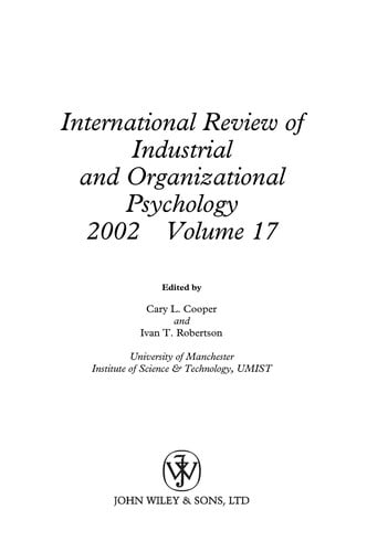 International Review of Industrial and Organizational Psychology