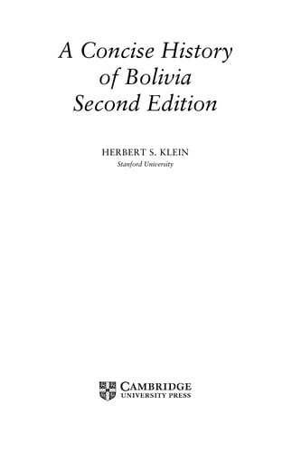 A concise history of Bolivia