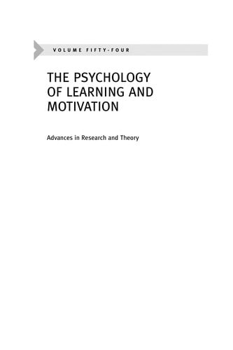 The psychology of learning and motivation