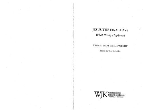 Jesus, the final days