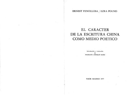 El caracter de la escritura china como medio poetico