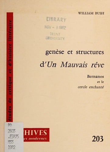 Genèse et structures d'Un Mauvais rêve