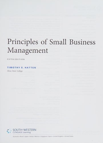 Principles of small business management