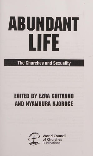 Abundant Life: The Churches and Sexuality