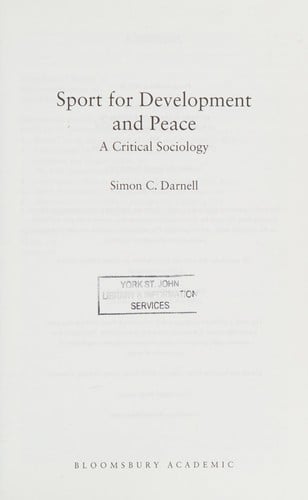 Sport for Development and Peace: A Critical Sociology