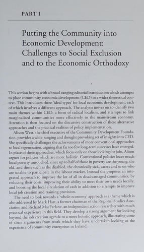 Community economic development