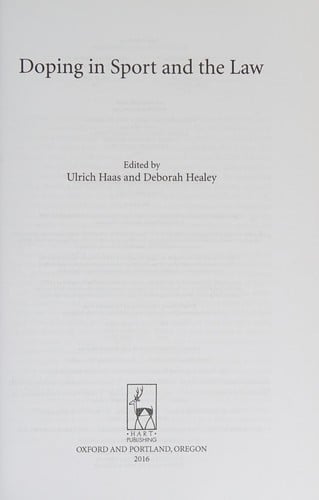 Doping in sport and the law