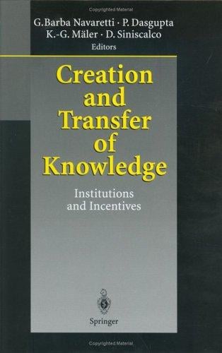 Creation and transfer of knowledge: institutions and incentives