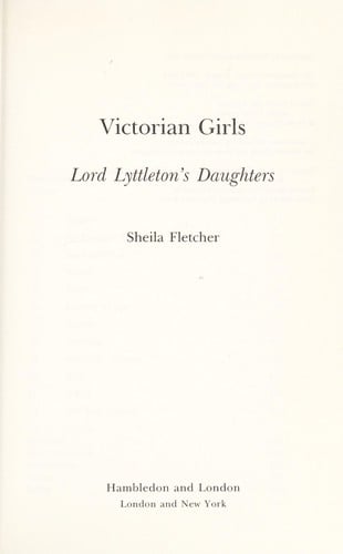 Victorian girls: Lord Lyttelton's daughters