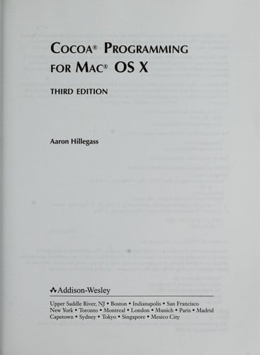 Cocoa programming for Mac OS X