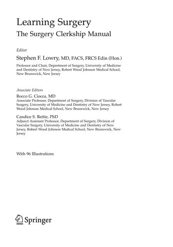 Learning surgery: the surgery clerkship manual