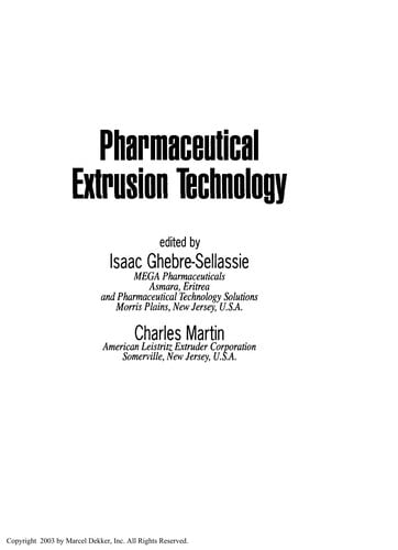 Pharmaceutical extrusion technology