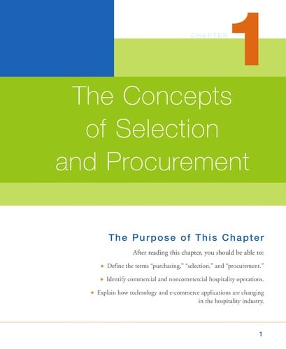 Purchasing: selection and procurement for the hospitality industry