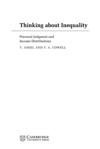 Thinking about inequality: personal judgment and income distributions