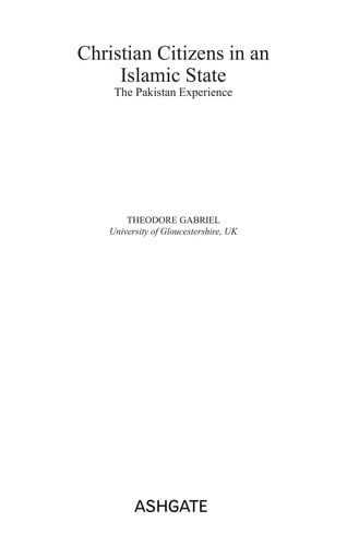 Christian citizens in an islamic state: the Pakistan experience