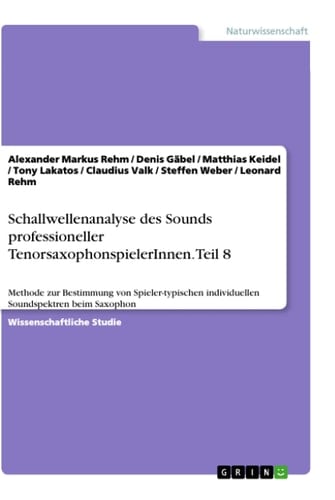 Schallwellenanalyse des Sounds professioneller TenorsaxophonspielerInnen. Teil 8 Methode zur Bestimmung von Spieler-typischen individuellen Soundspektren beim Saxophon