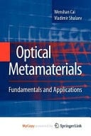 Optical Metamaterials Fundamentals and Applications
