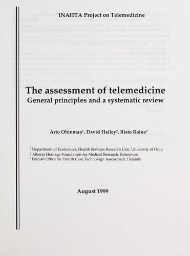 The Assessment of Telemedicine : General Principles and a Systematic Review