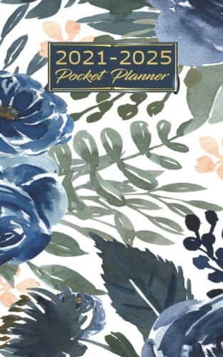 2021-2025 Pocket Planner Five Year 2021-2025 Calendar, Diary, Agenda | Monthly Organizer, Notes, to Do List, Holidays | Perfect for Purse