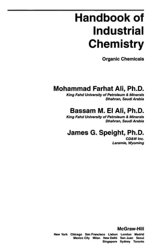 Handbook of Industrial Chemistry: Organic Chemicals (McGraw-Hill Handbooks)
