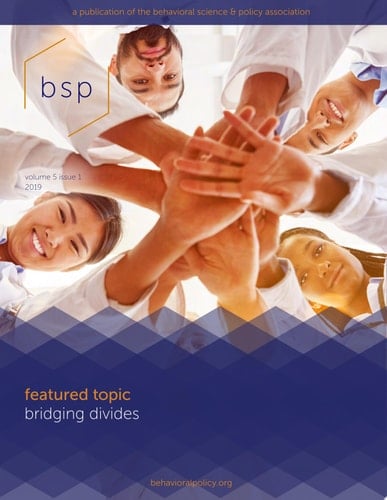 Behavioral Science & Policy, Volume 5, No. 1