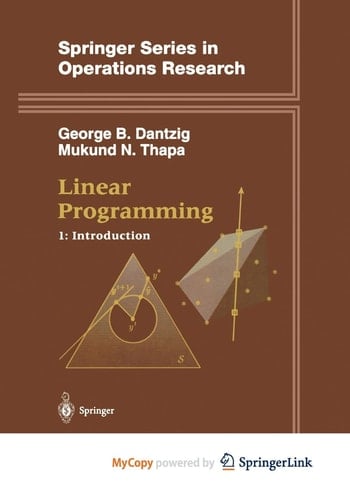 Linear Programming 1 Introduction