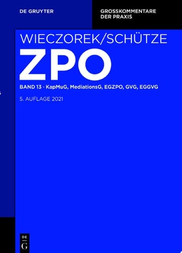 KapMuG, MediationsG, EGZPO, GVG, EGGVG