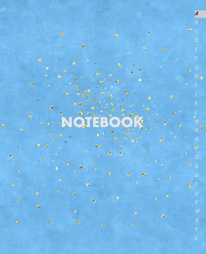 Notebook Alphabetical Notebook with Tabs Unruled/Unlined/Plain 105 Pages Size (7. 5 X 9. 25 Inches) Blue Cover