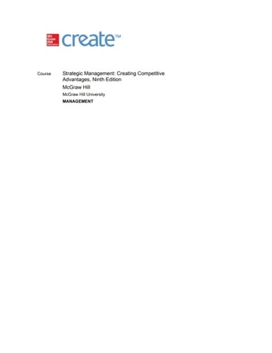 Strategic Management: Creating Competitive Advantages