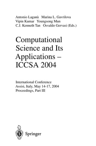Computational Science and Its Applications - ICCSA 2004 International Conference, Assisi, Italy, May 14-17, 2004, Proceedings