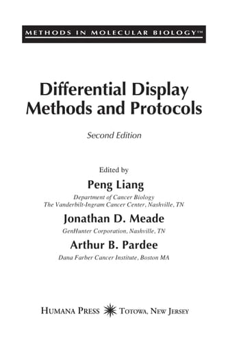 Differential Display Methods and Protocols