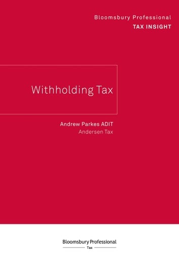 Bloomsbury Professional Tax Insight - Withholding Tax