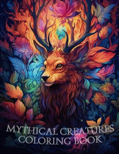 60 Mythical Creatures: Adult Coloring Book — Relaxing Book to Calm your Mind and Stress Relief — Beautiful Designs of Animals, Dragons, Unicorns, Griffins and many More