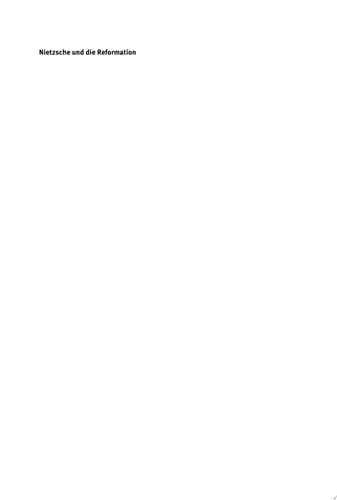 Nietzsche und die Reformation