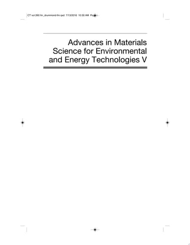 Advances in Materials Science for Environmental and Energy Technologies V