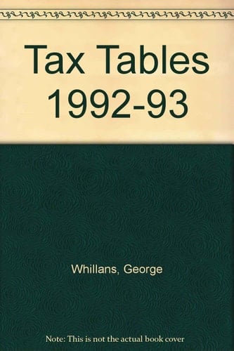 Whillans's Tax Tables, 1992-1993