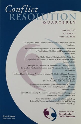 Conflict Resolution Quarterly, Volume 23, Number 2, Winter 2005