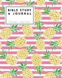 Bible Study a Journal Pink Pine Apple - Bible Prayer Journal - Happy, Love, Peace, Healing, Strength and Forgive