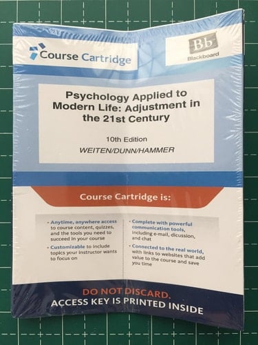 Psychology Applied to Modern Life: Adjustment in the 21st Century, 10th = Cengage Learning Course Cartridge Printed Access Key Card 10th Edition