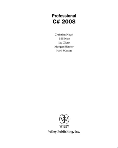 Professional C# 2008