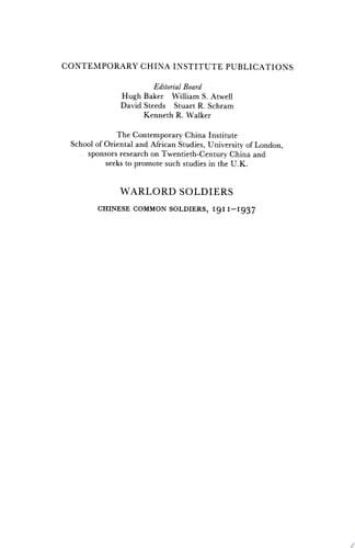 Warlord Soldiers Chinese Common Soldiers 1911-1937