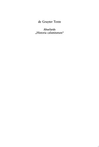 Abaelards „Historia calamitatum“