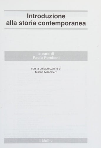 Introduzione alla storia contemporanea