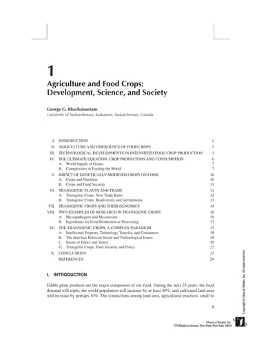 Transgenic Plants and Crops