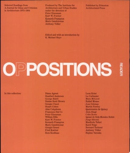 Oppositions Reader Selected Essays 1973-1984