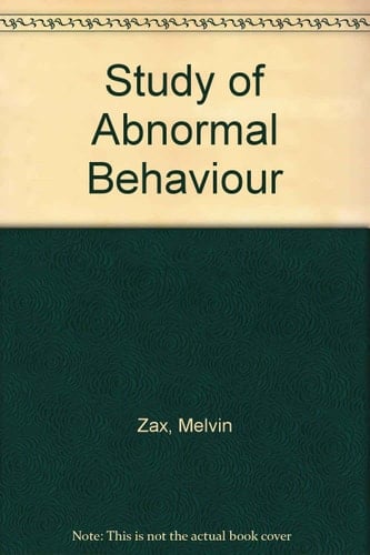 The Study of Abnormal Behavior Selected Readings